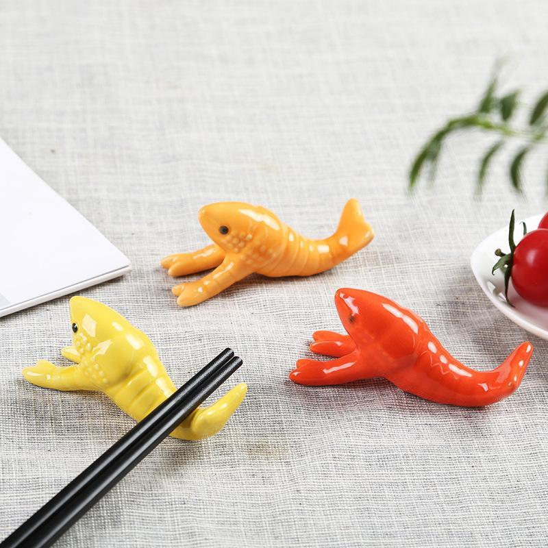 Chopstick Rest Ceramic - Penyangga Sumpit Keramik Bentuk Lobster Lucu,