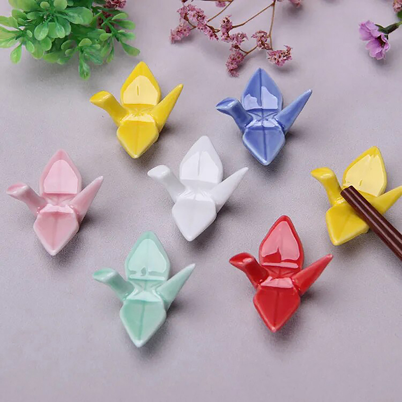 Chopstick Rest Ceramic - Penyangga Sumpit Keramik Bentuk Burung Kertas,