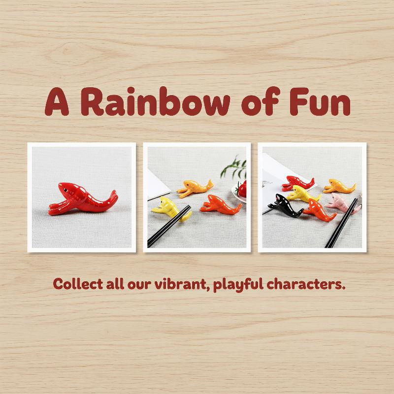 Chopstick Rest Ceramic - Tempat Sumpit Keramik Bentuk Lobster Lucu,