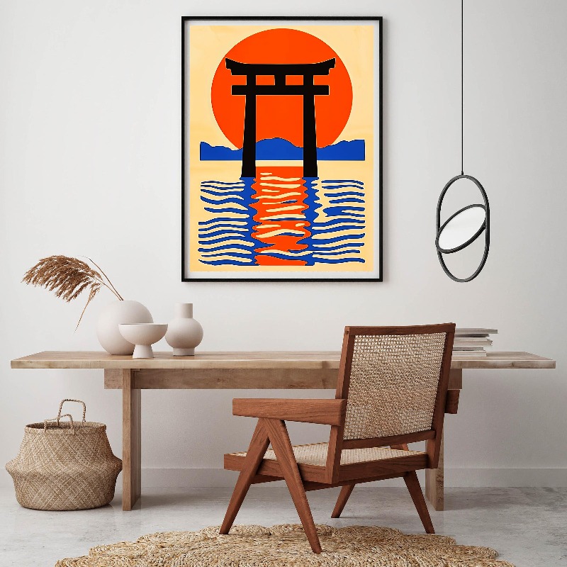 Ilustrasi Jepang Retro Kanvas  - Japanese Minimalist Lifestyle ulasan dan harga