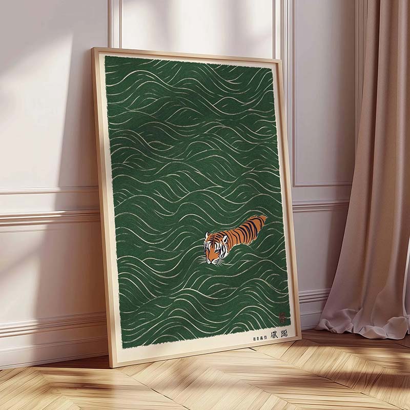 Poster Renang Harimau Jepang L - Japanese Minimalist Lifestyle ulasan dan harga